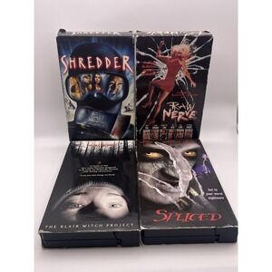 Horror VHS Lot 4 Tapes Blair Witch Project Spliced Shredder Raw Nerve Thriller
